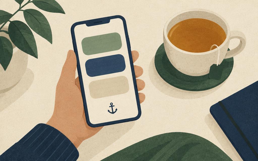 Ilustración de un teléfono con un plan sencillo para el día